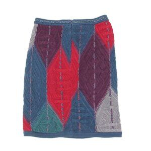 Vintage 90s COOGI Mercerised Cotton Woven Multi-color Pencil Skirt sz S